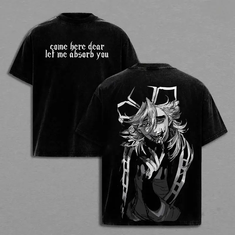 Douma Vintage Anime Graphic T-Shirt, Demon Slayer Upper Moon Two Tee, Kimetsu no Yaiba Fan Apparel T072465
