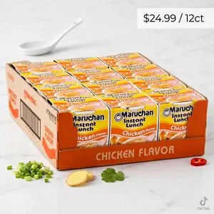 Maruchan Instant Lunch Chicken Flavor Ramen Noodles - Japanese-Style Instant Noodle Soup, 3-Minute Easy Meal, 2.25 Oz, 12-Pack
