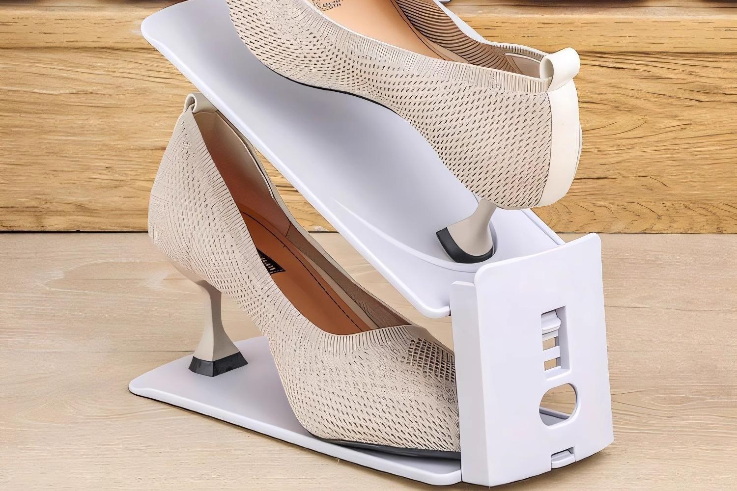 5PCS Foldable shoe rack, space-saving shoe storage organizer, minimalist storage box, transparent shoe cabinet, layered divider boards for shoe boxes