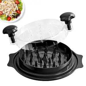Chicken Shredder Tool for Meal Prep, Large Chicken Breast Shredder with Visible Lid, Twist Handle, Anti-Slip Base, Kitchen Gadget for Fitness Lovers