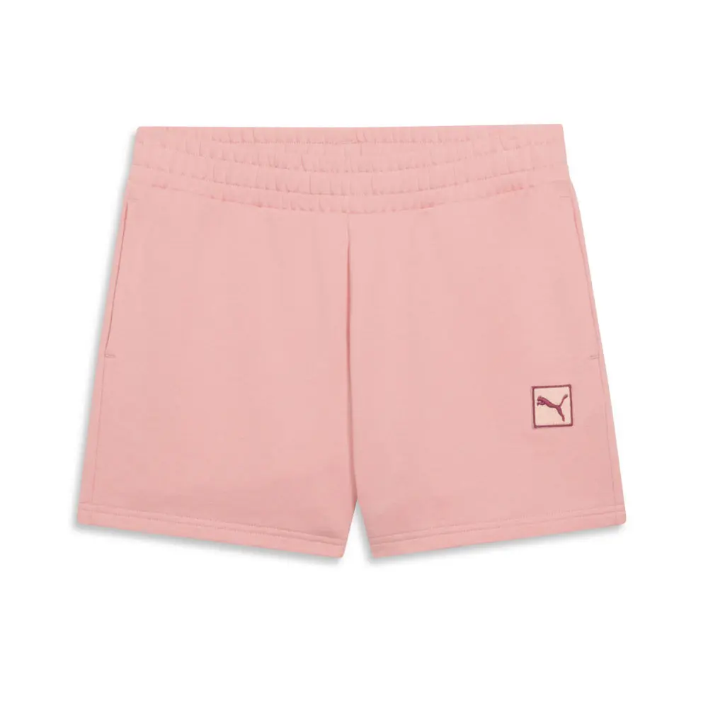 PUMA Womens Essential Elevated Mid-Rise 5 Inch Shorts Casual Bottoms Casual - Pink