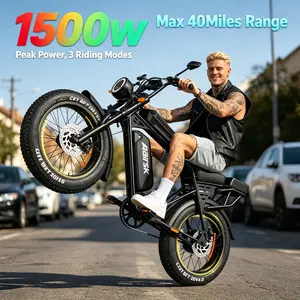 8V 15Ah Removable Lithium Battery High Speed E-Bike, NFC Intelligent Unlock Adult All-Terrain Ebike, 4Robust 1500W Peak Motor, 20" Wide CST Fat Tire Off Road Electric Bicycle for Outdoor Adventure Trips