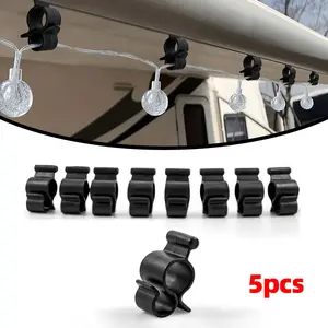5pcs RV Side Awning Accessories, Car Roof Tent Pole Hook, Awning Clip for Rope Lights, Essential Camping Gear, Durable Design