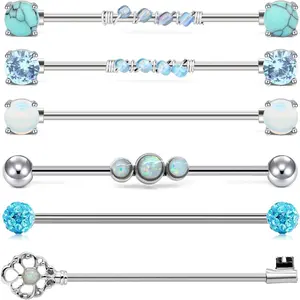 Industrial Piercing Jewelry - Industrial Earrings for Women & Men, 16g & 14g, Surgical Stainless Steel Barbell & Bar Piercing