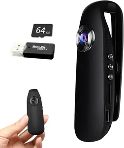 SONGYUKA Mini Spy Camera 1080P Video, Body Camera Wearable, Police Cam with Smart Motion Detection, Pocket Clip for Office, Law Enforcement, Security Guard, Home, Car, Bike, Hiking 32G and 64G and 128GB SD gift