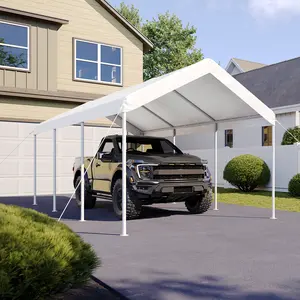 Aoxun 10x20 FT Premium Heavy-Duty Outdoor Vehicle Shelter with Heavy-Duty Frame, Tear-Resistant Canopy Tarp, Wind-Resistant Design, Spacious Portable Outdoor Car Tent (No Sidewall)