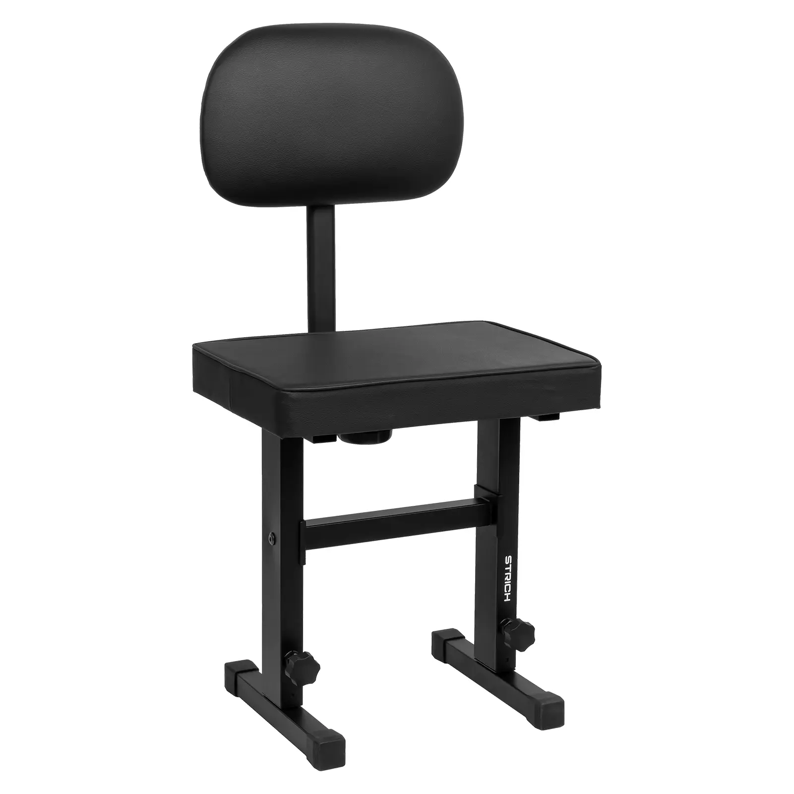 STRICH Adjustable Piano Bench with Backrest, Padded Cushion, PU Leather, Black | SPB-M50S | Keyboard & Music Stool for Musicians Durable