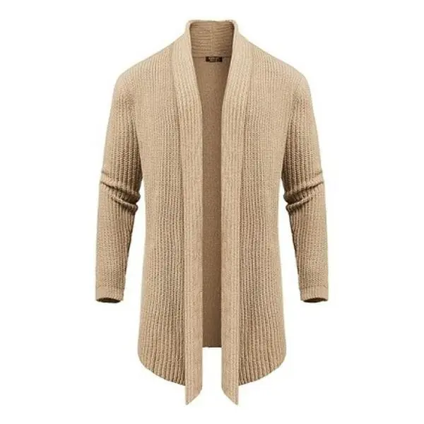 COOFANDY Men's Fashion Shawl Collar Long-Sleeve Fitted Plain Knit Cardigan - Ruffle Detail Slim Drape Cape Sweater, Soft 100% Polyester, Hanging Pockets, Casual Classic Knitwear Tops, Imported, Dry Clean/Hand Wash, Ideal for Party, Jeans-Matching Clothes
