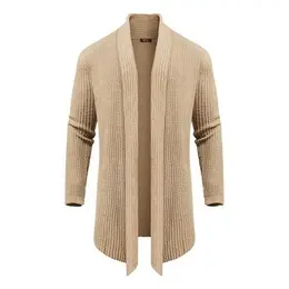 COOFANDY Men's Fashion Shawl Collar Long-Sleeve Fitted Plain Knit Cardigan - Ruffle Detail Slim Drape Cape Sweater, Soft 100% Polyester, Hanging Pockets, Casual Classic Knitwear Tops, Imported, Dry Clean/Hand Wash, Ideal for Party, Jeans-Matching Clo