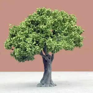 10-28cm boutique miniature wire tree model green tree for platform decor plant Model GHoN scale train railway layout material