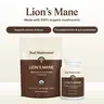 Real Mushrooms Organic Lion's Mane | Brain and Focus Support | 100% Mushroom No Fillers | Third Party Tested | 120 or 300 Capsules | 60-150 Day Supply