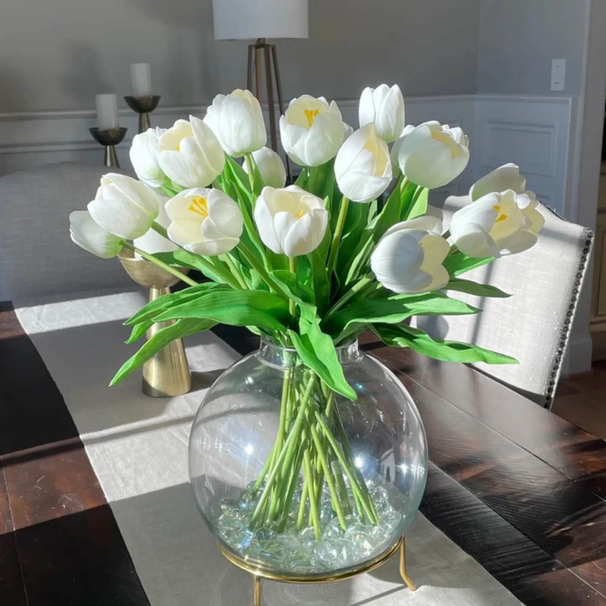 Set of 6 Real Touch Artificial Tulip Stems, 20 inches Tall