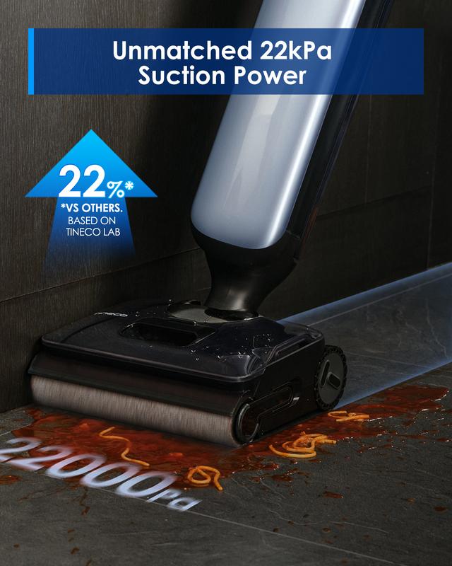 Tineco Floor One S9 Artist Pro Wet Dry Vacuum Cleaner, 22kPa Suction, 360° SmoothDrive, Anti-Tangle Design, 185°F Flashdry, 75 Min Runtime, Dual-Edge Cleaning, 180° Lay-Flat