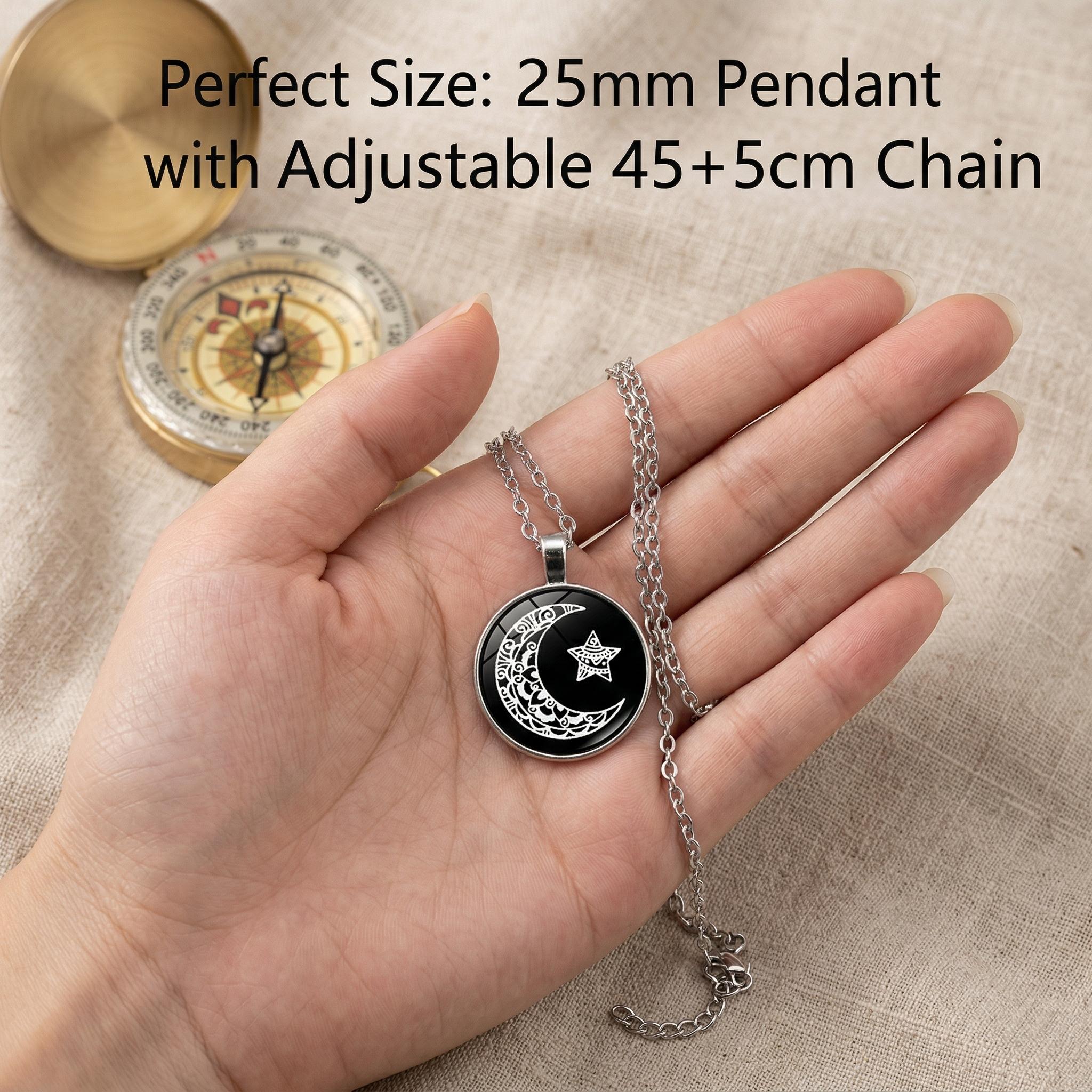 Glow in the Dark Moon & Sun Necklace for Couple Gift