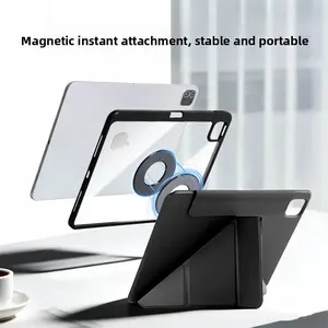 Magnetic Detachable 3+Y Fold iPad Case with Pen Holder for iPad Pro, iPad Air 11, Shockproof Protective Folio Cover, Transformable Multi-Angle Stand, Auto Sleep/Wake, Slim Lightweight, Stable & Portable Design