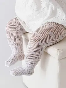 Girls' Summer Polka Dot Cartoon Pattern Jumpsuit, Soft High Elasticity Underwear, Cute Comfortable Breathable Dance Socks, High Stretch Tights