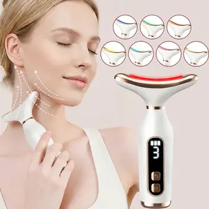 Rechargeable Portable Handheld Neck Face Massager, Multifunctional Beauty Machine, 7 Light Modes, 3 Strength Levels, Home Travel Use, Skincare Tool, Women's Gift
