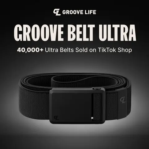 Groove Belt Ultra – Stretch Hiking & Adventure Belt for Men, Durable Magnetic Buckle – Black