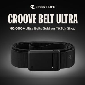 Groove Belt Ultra – Stretch Hiking & Adventure Belt for Men, Durable Magnetic Buckle – Black