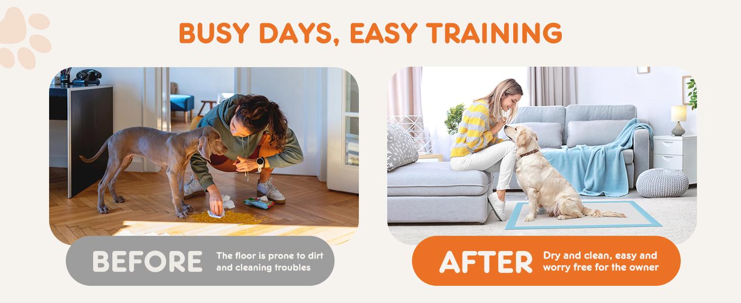Sweetcrispy  Dog Puppy Pee Pads, Disposable Training Pee Pads, Leakprood and Quick Drying,  for Potty Training, Incontinence Pads