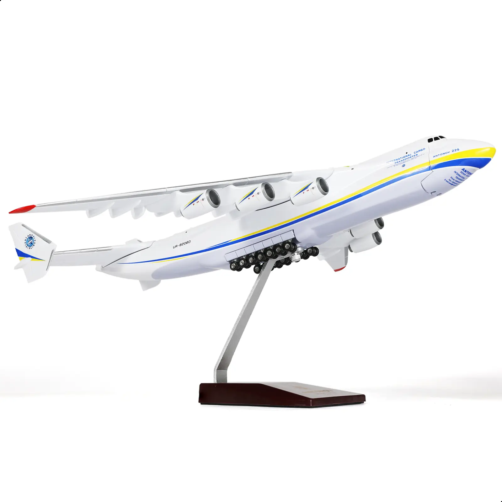 1/200 Mriya Antonov 225 Openable Cabin Airplane Model with Stand, 17 inch L AN-225 Cargo Plane Model Kit for Adult Military Aircraft Enthusiasts Collectibles or Gift
