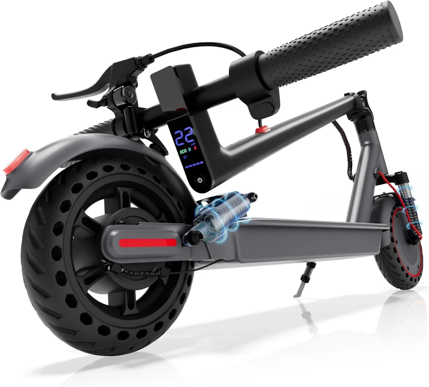 Folding Electric Scooter - 350W/500W Motor, 19/23 mi Range, 19/22 MPH Top Speed, Dual Suspension, App-Enabled, Lightweight Portable Design for Sports & Outdoor Fitness