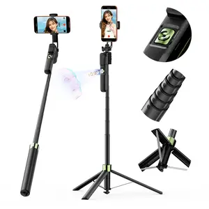 Koloobo 2026 New 70.86“ Automatic AI Face Tracking Tripod 360° Rotating with Bracket Remote Control Gesture Control No App Needed Built-in Camera Selfie Stick for Vlog Video Recording Compatible with Android iPhone Smartphone Cellphone