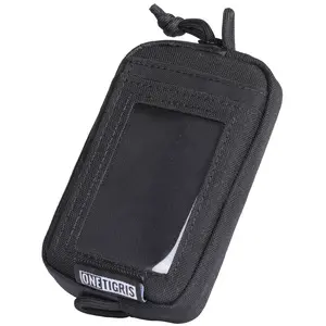 OneTigris Tactical Front Pocket Wallet, Double Zipper Small Coin Purse, 500D Nylon Minimalist Wallet with ID Window & Key Ring, Durable EDC Wallet for Men Women, Perfect for Daily Commute, Camping, Hiking