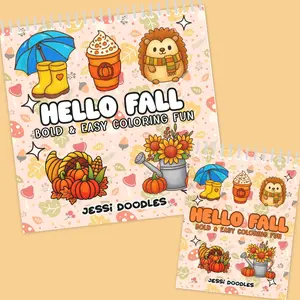 Hello Fall Bold & Easy Spiral Coloring Book