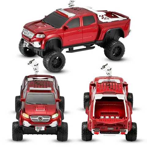 WSTER WS-X65 Pickup Truck Car Model Bluetooth Speaker With LED Light USB FM TWS TYPE-C Charging Stereo Audio Rechargeable Battery Portable Wireless Speaker Christmas Gift For Him Camping Gadgets