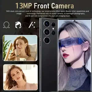 2025 Ultra 5G Smartphone - Unbeatable Performance Android 14, 8+256GB, 8000mAh Battery, 6.8" HD Display, Dual 50MP+13MP Camera, Built-in Stylus, Dual SIM, Fingerprint & Face Unlock, Black, Sleek Modern Design