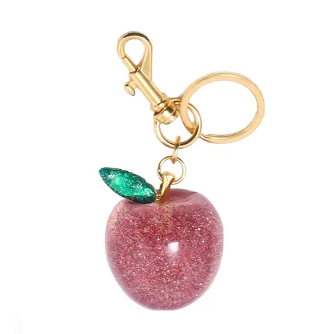 Apple Bag Purse Charm Keychain Keyring Pendant, Cute Women Wallet Handbag Accessory, Gift for Apple Lovers and Teachers, Stylish and Adorable Design, Fruit Keychain