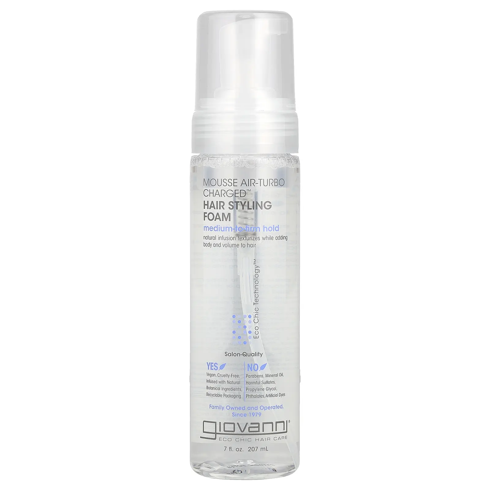Giovanni Mousse Air-Turbo Charged™, Hair Styling Foam, Medium-To-Firm Hold, 7 fl oz (207 ml)