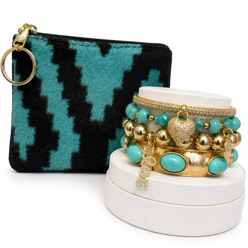 The Love Stack Bracelets & Matching Storage Bag, Fashion Costume Jewelry Accessory Set