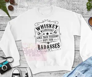 Whisky Wednesday Comfortable Everyday Crewneck Hoodie Pullover Soft Sweatshirts Tops