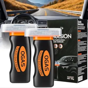 High-Efficiency Car Glass Oil Film Remover, 100ML Composite Cleaning Board, Removes Oil Stains, Improves Windshield Clarity, Night Driving Safety