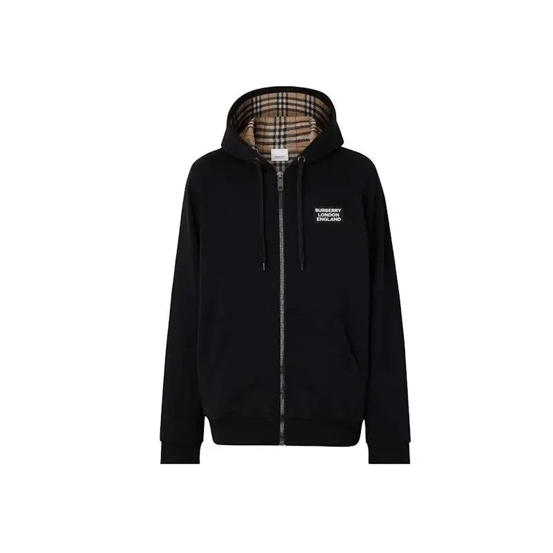 Burberry Cotton Blend Zip Hoodie Black (men) by StockX