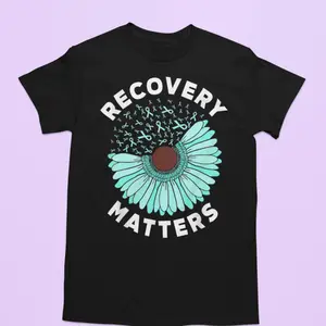 Recovery Matters Awareness Tshirt for Women - Top Quality Womenswear with Unique Daisy Design