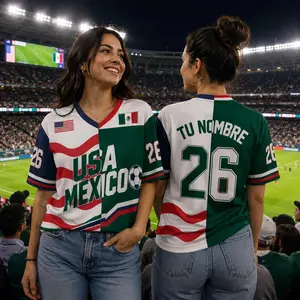 Personalized Half Half Football Jersey, Custom Mexico and Usa Football Jersey, Custom Split Country Football,Select any 2 Countries Soccer