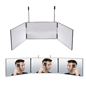 New 3Way Mirror for Self Hair Cutting,360 Trifold Barber Mirrors to See Back of Head,Braiding,Diy Haircut Tool Height Adjustable NONE