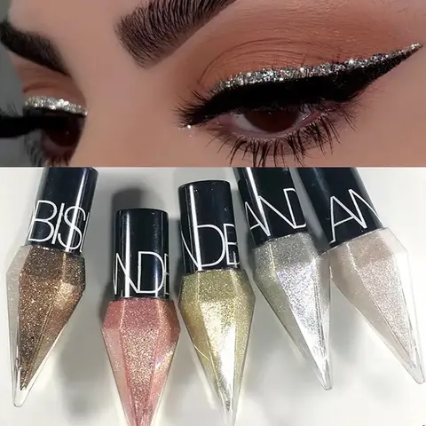 Diamond Shiny Eye Liners Eyeshadow - Waterproof Glitter Sequins Makeup - Flawless, Blend