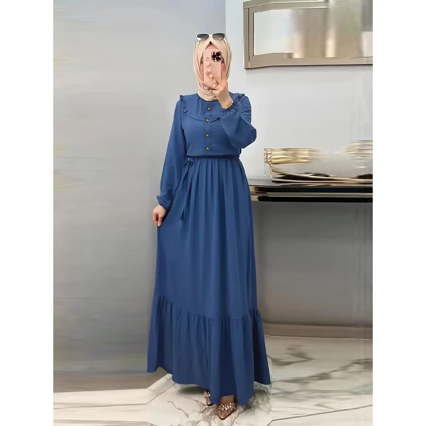 Women's Modest Muslim Abaya Dress - Burgundy Long Sleeve -Length Islamic Dress with White Pinstripe Collar & Button Front, Machine Washable Hijab-Free Elegant Muslimah Clothing for Prayer, Travel, Daily Wear - TikTok Women's Modest Muslim Abaya Dress - Burgundy Long Sleeve -Length Islamic Dress with White Pinstripe Collar & Button Front, Machine Washable Hijab-Free Elegant Muslimah Clothing for Prayer, Travel, Daily Wear - TikTok