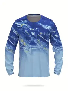 Men's Fashion 3D Print Long Sleeve Fitted T-Shirt, Menswear, Perfect Gift for Boyfriend, Classmate Reunion, Stylish Casual Wear