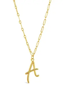 Textured Initial Charm Pendant Necklace