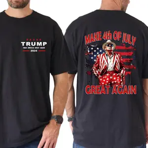 Make 4th of July Great Again Trump Shirt – Patriotic Graphic Tees, MAGA Apparel 2025, Unisex Casual Top, Menswear Top, Political T-Shirt