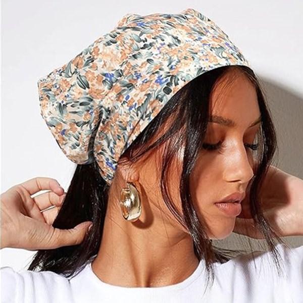 3PCS/Set Chic Style Floral Printed Elastic Hair Scarf Headband Chiffon Head Kerchief Headband Flower Hair Scarves Hair Clips Hair Bandanas Decoration