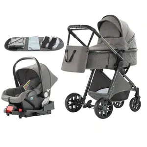 Black Friday Baby Stroller 3-In-1 Travel System Adjustable Stroller And Accessories Combo Set  One Click Folding. Lightweight Doll Stroller  by double