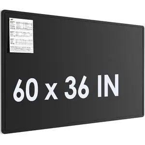 MaxGear Extra Large Bulletin Board 60" x 36", Foldable Felt Board Vision Board Supplies, Cork Board for Office, Home, School, Small Pin Boards for Walls Decorative Display Board Black