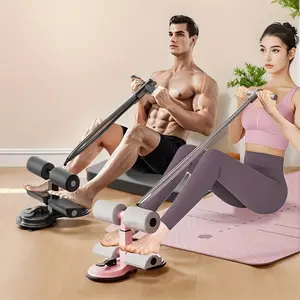 Adjustable Abdominal Trainer, Abdominal Exercise Equipment, 1 Count Portable Sit-Up Floor Stand with 2 Strong Suction Cups & 1 Resistance Band, Home & Office Gym Use