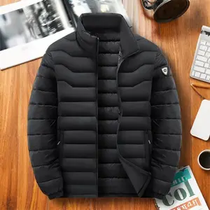 Puffer Coat �C Black Quilted Jacket with Zipper Closure for Men & Women Casual Menswear Stylish Tops Long Sleeve Plain western clothing